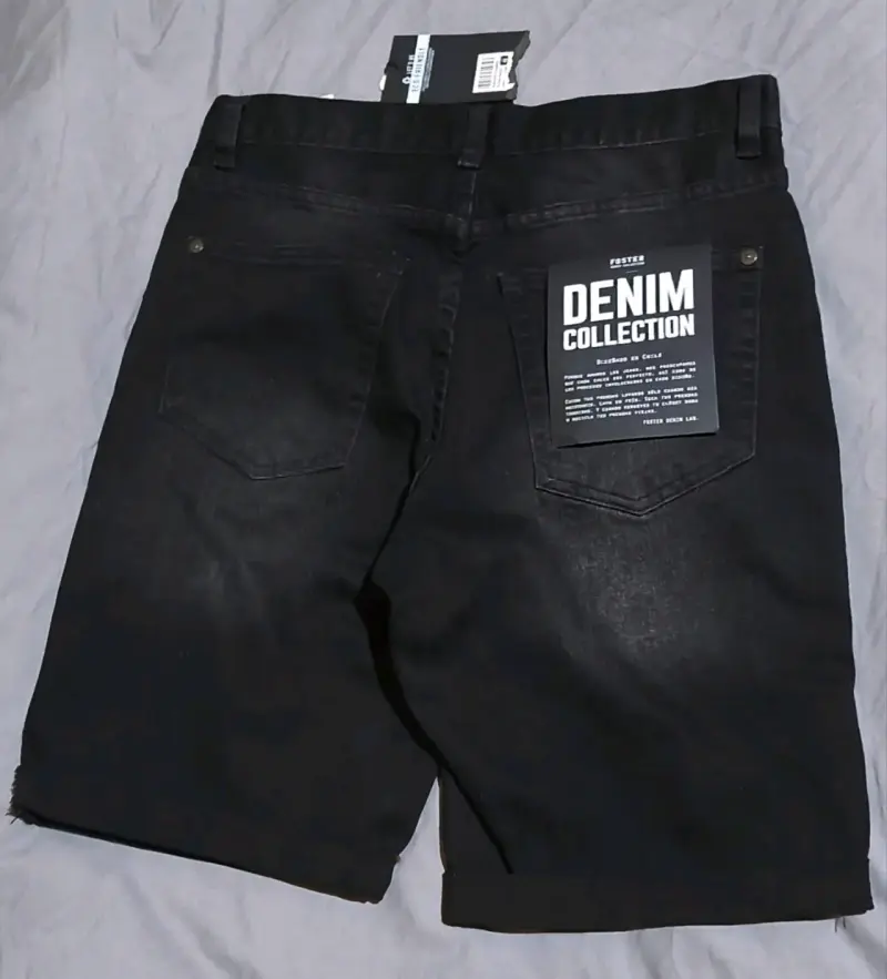 Bermudas de mezclilla negras Foster para hombre - 1