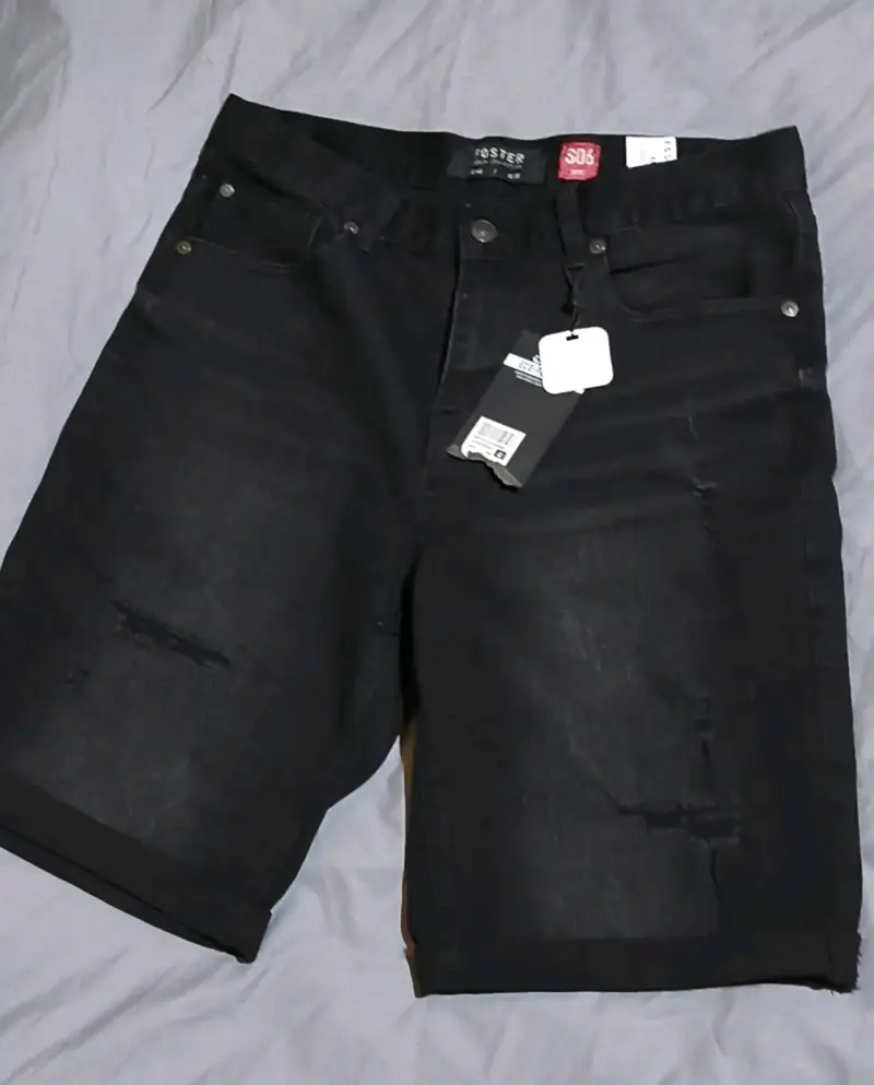 Bermudas de mezclilla negras Foster para hombre - 2