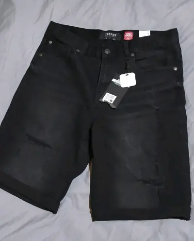 Bermudas de mezclilla negras Foster para hombre - miniatura 2