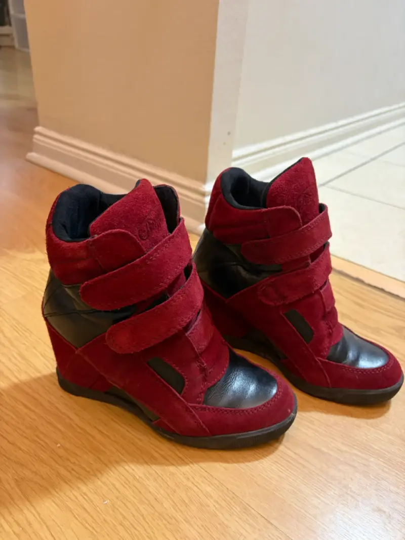 Botines estilo isabel marant rojos con negro - 1