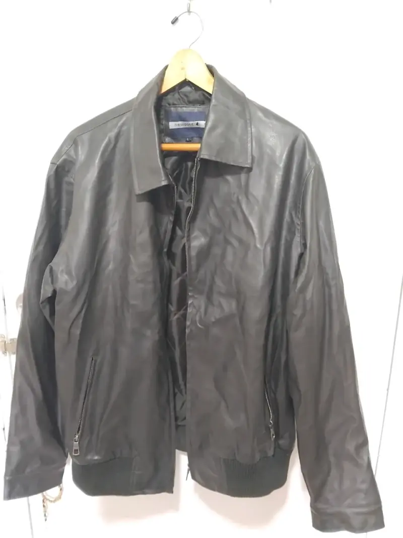 Chaqueta de cuero negra Newport talla L