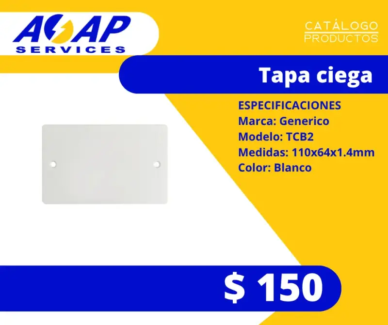 Tapa Ciega Blanca Eléctrica 110x64mm (1un)