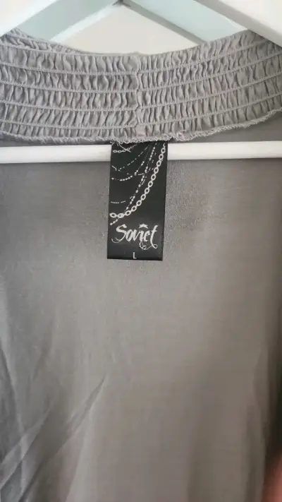Cardigan gris con volantes Sonet - miniatura 2