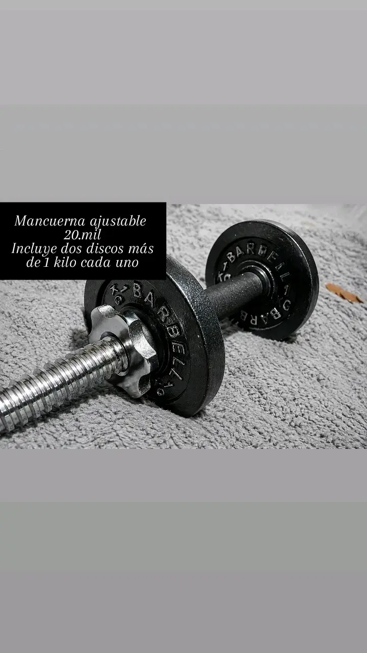 Mancuerna ajustable con discos de 1 kg
