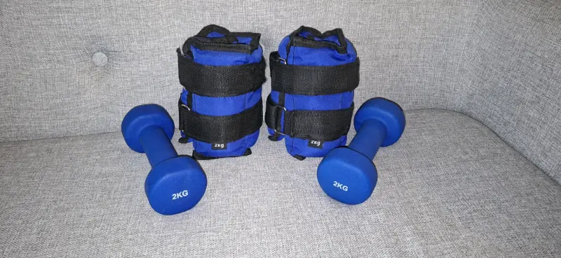 Pesas de Tobillo Ajustables 2kg Azul - 3