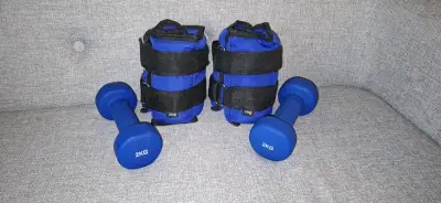 Pesas de Tobillo Ajustables 2kg Azul - miniatura 3