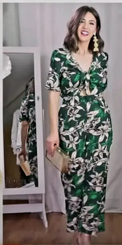 Enterito floral verde Mango casual - miniatura 2