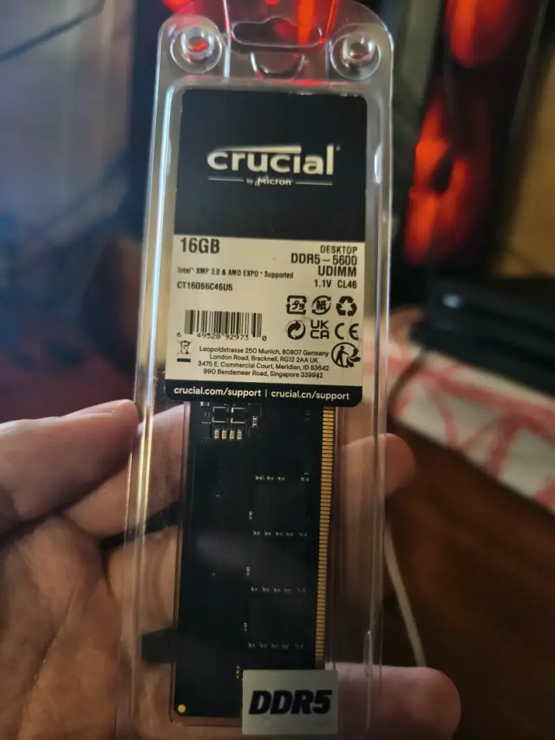 Memoria RAM Crucial DDR5 16GB 5600MHz - 1