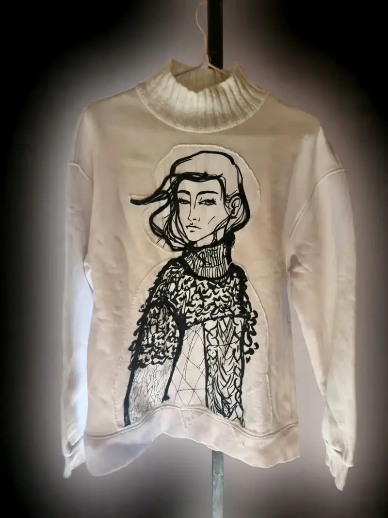 Suéter de cuello alto con diseño artístico ZARA - 1