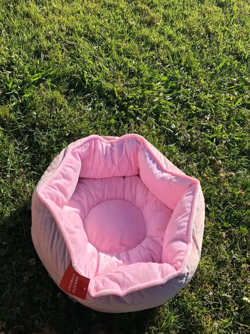 Cama para perro rosa acolchada - 2