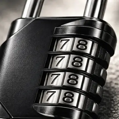 Candado de combinación negro para seguridad - miniatura 2