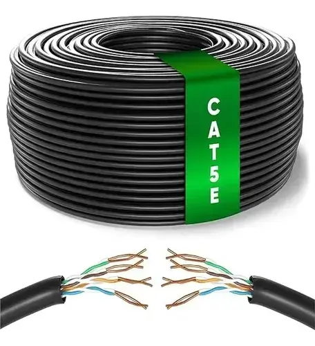 Cable de Red Ethernet CAT5E Negro 100m - 1