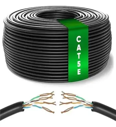 Cable de Red Ethernet CAT5E Negro 100m - miniatura 1