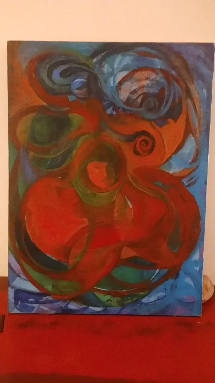 Cuadro Abstracto Pintado a Mano en Lienzo - 1