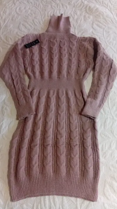Vestido de punto cuello alto en varios colores - miniatura 2