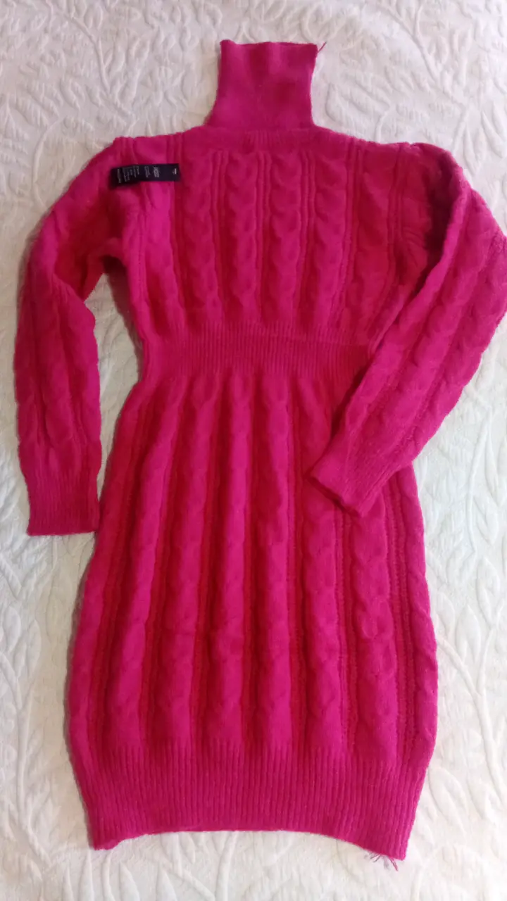 Vestido de punto cuello alto en varios colores - 4