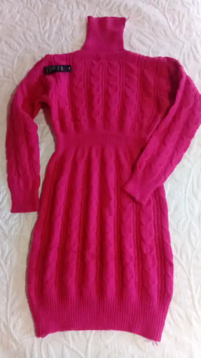 Vestido de punto cuello alto en varios colores - miniatura 4