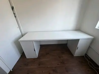 Escritorio blanco IKEA Lagkapten con almacenamiento - miniatura 1