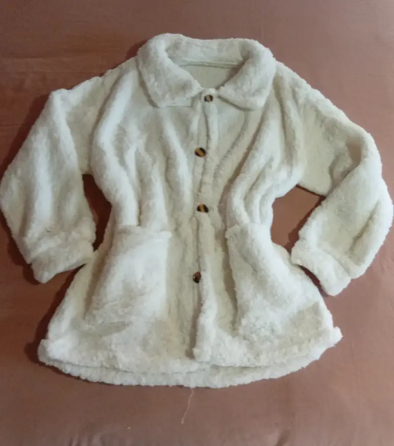 Abrigo de lana sintética para mujer en varios colores - 5