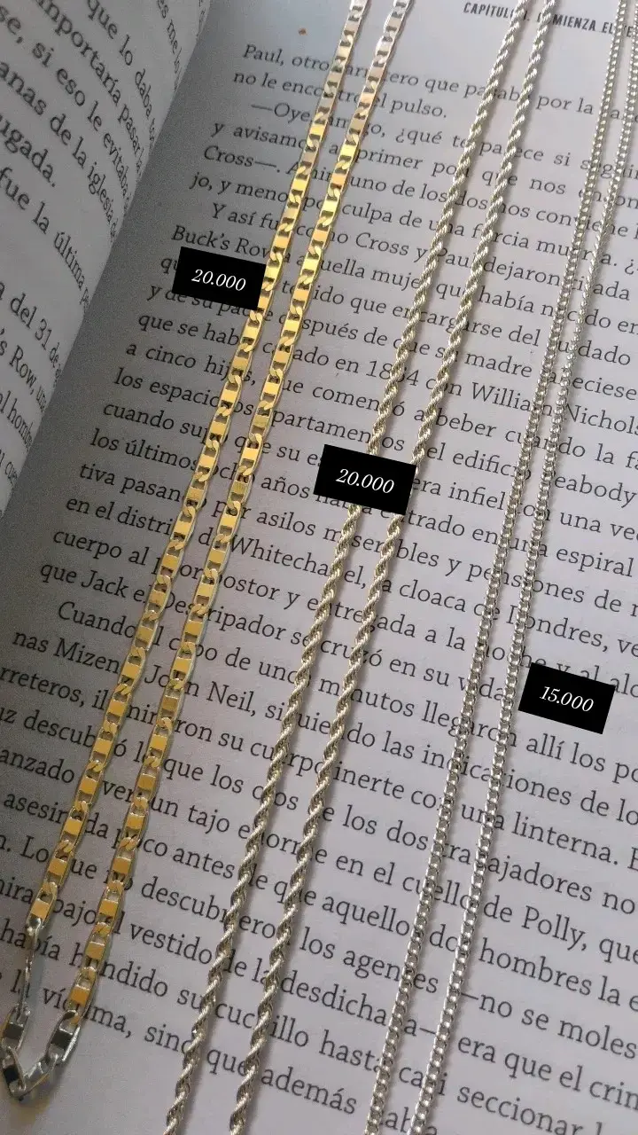 Cadenas de plata para varón