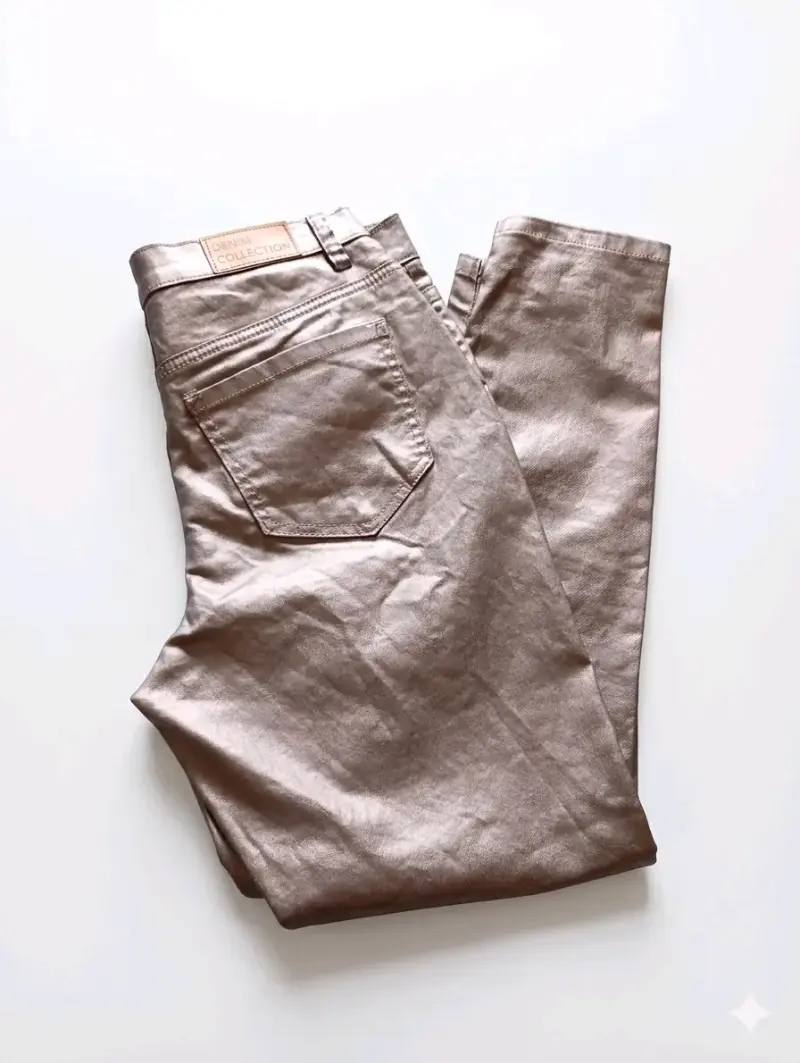 Pantalones plateados de mujer estilo skinny - 3