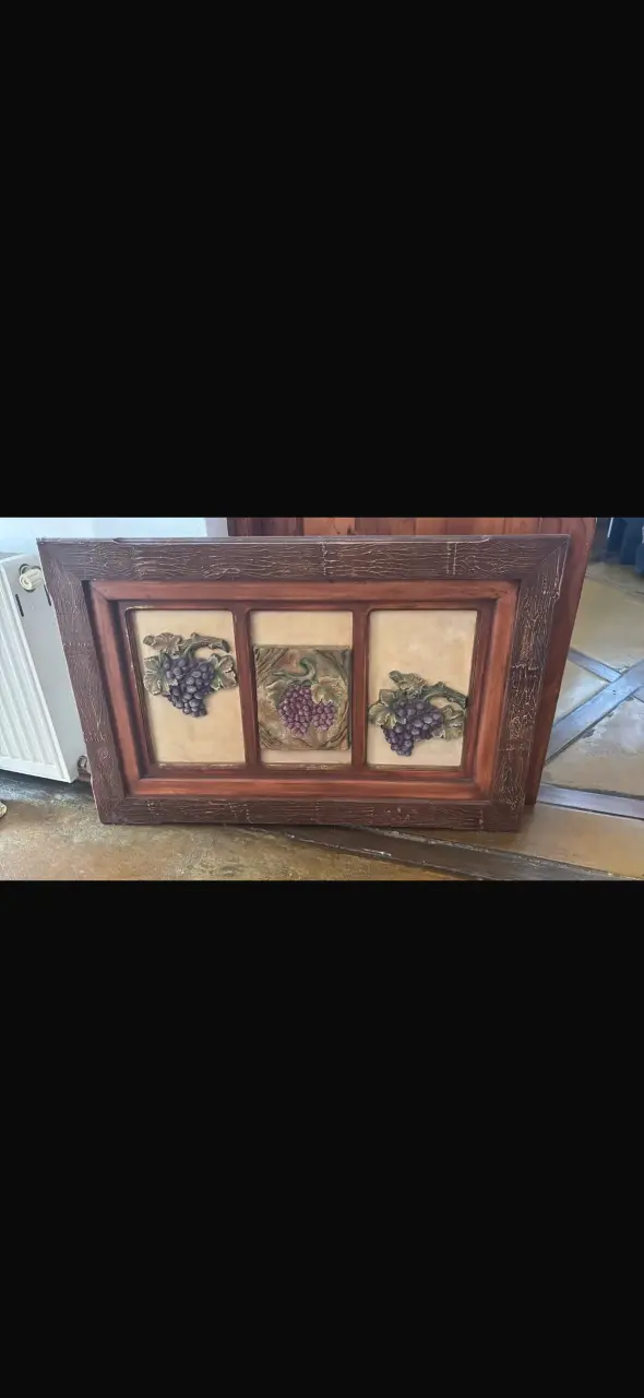 Cuadro decorativo de madera con uvas uvas - 1