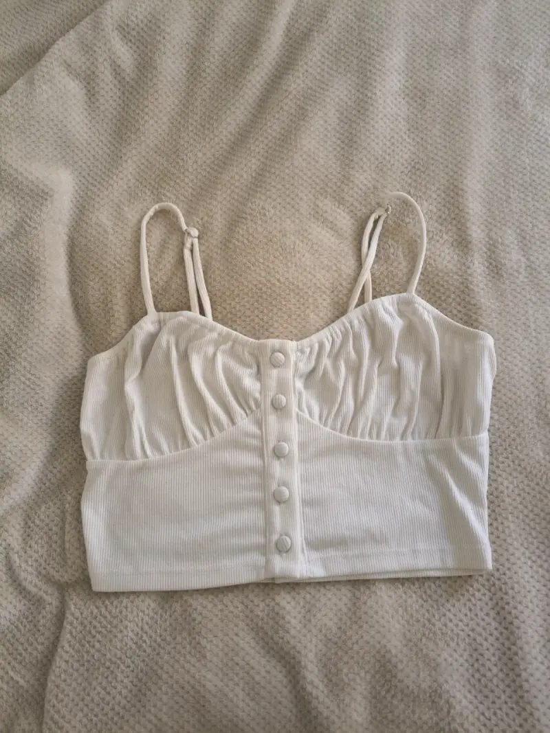 Top blanco de tirantes Forever 21 con botones - 1