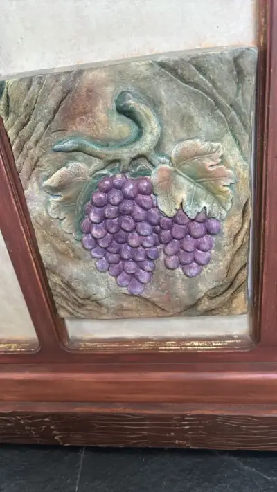 Cuadro decorativo de madera con uvas  uvas - miniatura 3