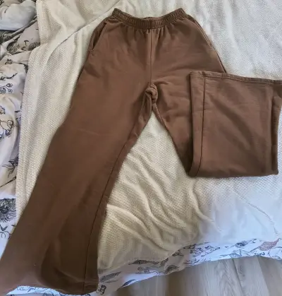 Pantalones de algodón marrón para mujer M - miniatura 1
