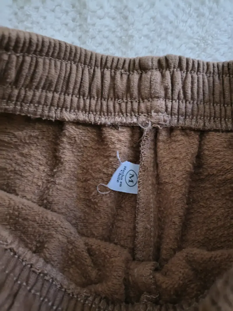 Pantalones de algodón marrón para mujer M - 2