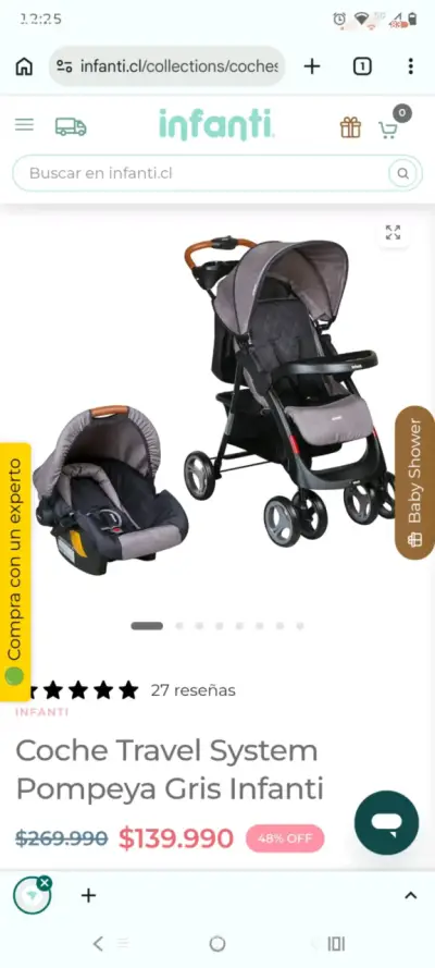 Coche Travel System Pompeya Gris Infanti - miniatura 1