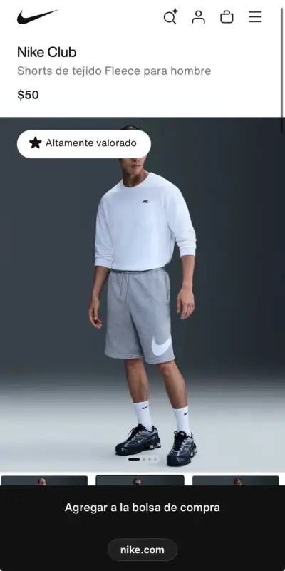 Short Nike Gris - miniatura 3