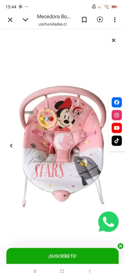Mecedora para bebé Minnie Mouse rosa - miniatura 2
