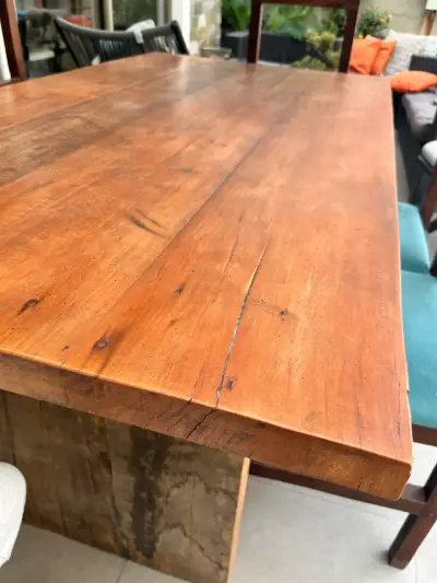 ROBLE Mesa de comedor de madera rústica - miniatura 4