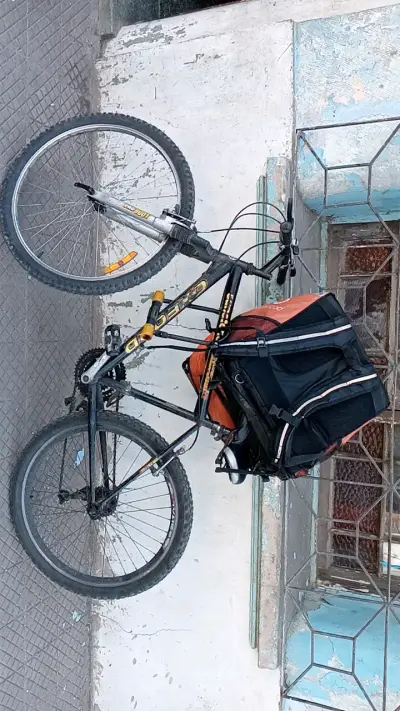 Bicicleta de montaña con bolso de reparto - miniatura 1