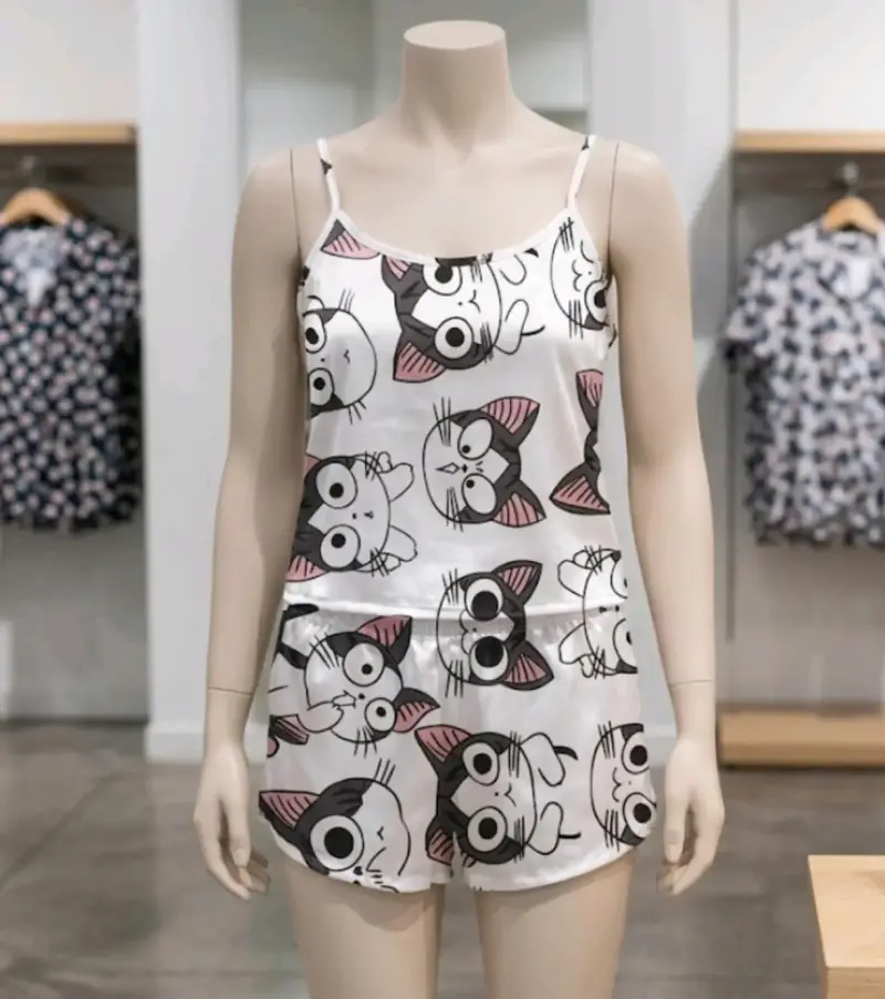 Pijama de mujer con estampado de gatos - 1