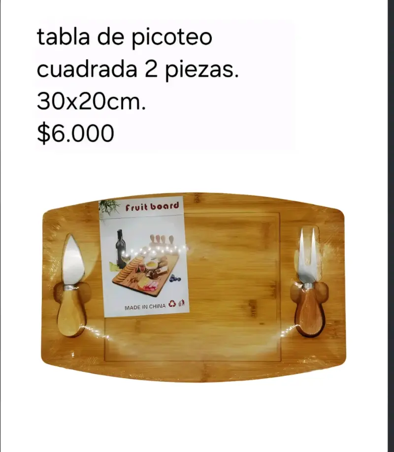 Tabla de Picoteo Ovalada de Bambú 3 Piezas - 1