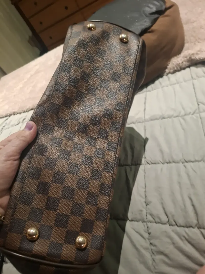 Bolso de mano con diseño a cuadros marrón - 5