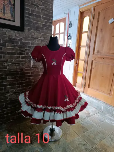 Vestido de Cueca Tradicional con Diseño Floral - miniatura 2