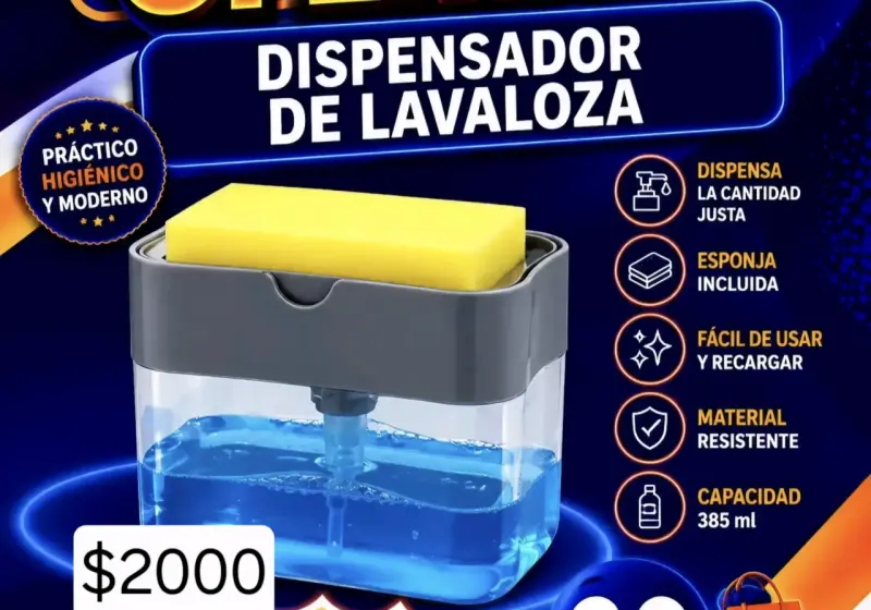 Dispensador de lavaloza con esponja incluida
