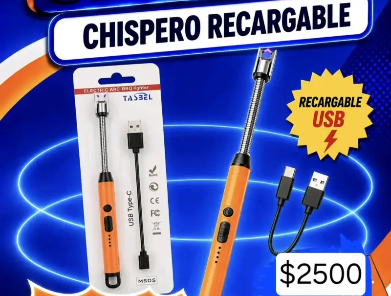 Chispero Recargable USB Tasbel Naranja