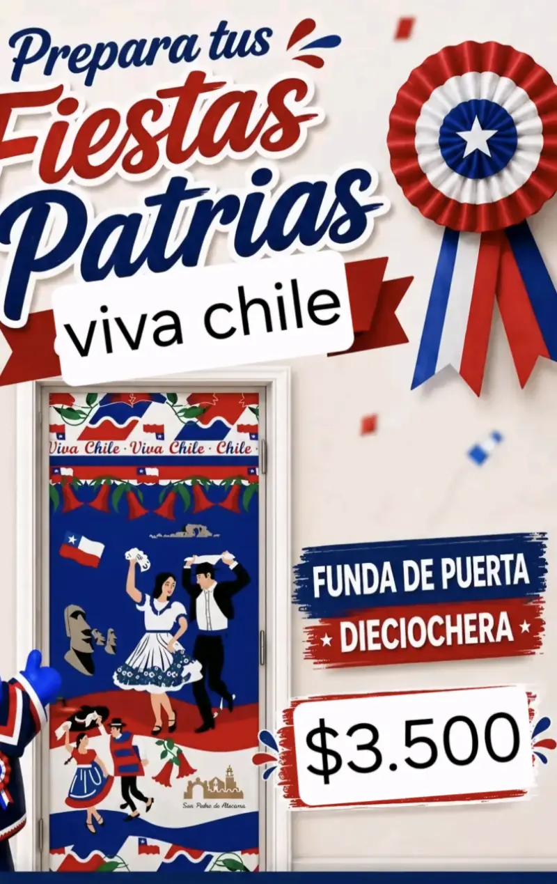 Funda de Puerta Dieciochera Viva Chile