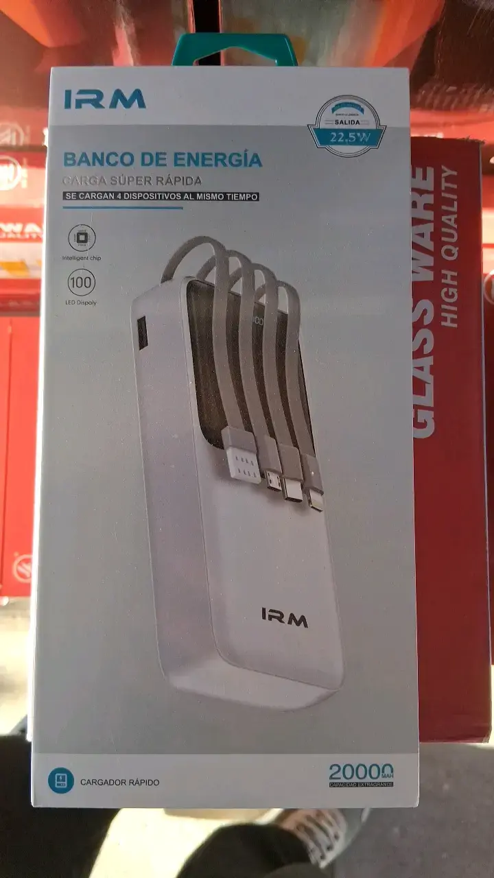 Banco de energía IRM 20000mAh carga rápida