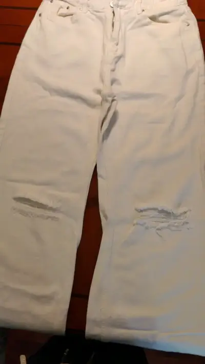 Pantalones blanco rotos para mujer Index - miniatura 1