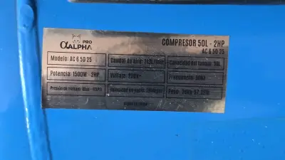 Compresor de Aire Alpha Pro 50L 2HP - miniatura 4