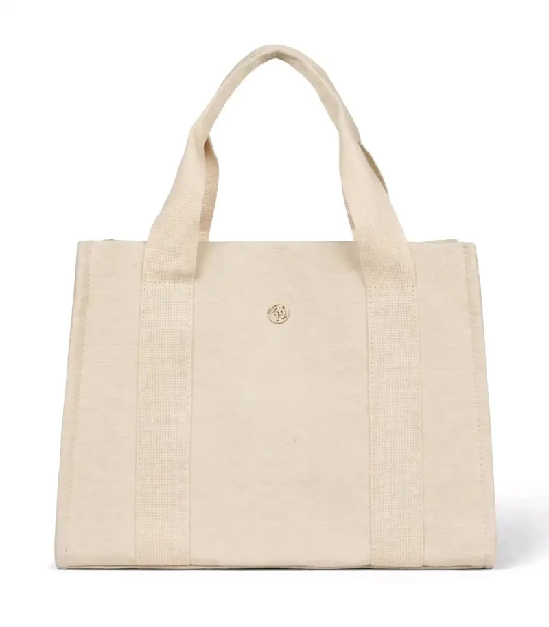 Bolso de tela en colores neutros y pastel