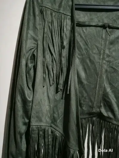Chaqueta Verde con Flecos para Mujer - miniatura 2