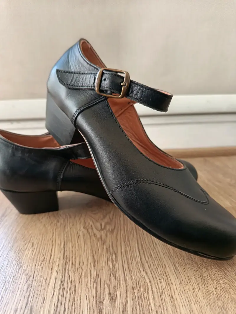 Zapatos de baile cueca negros con hebilla