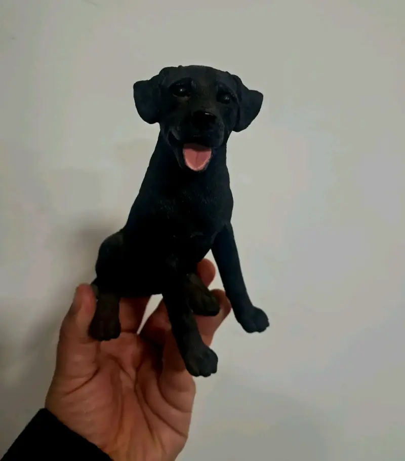 Figura decorativa de perro negro hecha a mano - 5