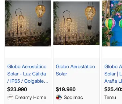 Lámpara colgante solar globo aerostático decorativa - miniatura 2